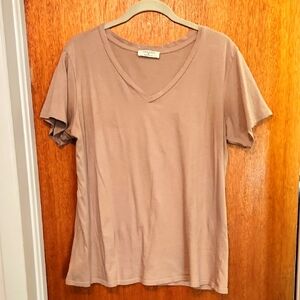 Women's Tan V-Neck T-Shirt